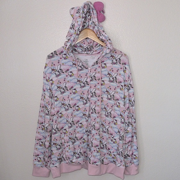 Posh Peanut | Tops | Posh Peanut X Hello Kitty Sanrio Unicorn Print Zip ...